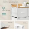 SONGMICS Commode, Armoire, Meuble de Rangement, 5 Tiroirs en Tissu avec Poignées, Cadre en Métal, Style Moderne, Blanc Nuage et Beige Chêne LTS135W01 - Billede 5