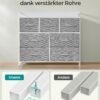 Kommode, Soveværelsesskab, 7 stofskuffer med håndtag, metalramme, Dove Grey og Cloud White - Billede 5