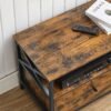 TV-skab, TV-møbel til 55-tommer TV, 2 opbevaringshylder, 120 x 40 x 50 cm, brun og sort - Billede 5