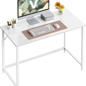 Computerbord, kontorbord, 100 x 50 x 76 cm, til arbejdsværelse, soveværelse, stue, hvid