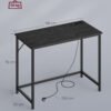 LED-lys Gamingbord, Skrivebord, Computerbord, Hjemmekontor Sort - Billede 7