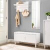 VASAGLE Wall Cabinet, Hanging Bathroom Storage Cabinet, Medicine Cupboard with Adjustable Shelf, Double Shutter Doors and Open Shelf, 60 x 20 x 70 cm, Rustic Brown BBK121X01 - Billede 4