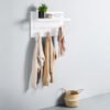 VASAGLE Wall Cabinet, Hanging Bathroom Storage Cabinet, Medicine Cupboard with Adjustable Shelf, Double Shutter Doors and Open Shelf, 60 x 20 x 70 cm, Rustic Brown BBK121X01 - Billede 5