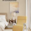 SONGMICS Rocking Chair with Armrests Birch Wood Rocking Chair 5-Way Adjustable Footrest Load 150kg for Bedroom Living Room Pastel Yellow Natural LYY010Y01 - Billede 3