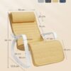 SONGMICS Rocking Chair with Armrests Birch Wood Rocking Chair 5-Way Adjustable Footrest Load 150kg for Bedroom Living Room Pastel Yellow Natural LYY010Y01 - Billede 5