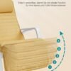 SONGMICS Rocking Chair with Armrests Birch Wood Rocking Chair 5-Way Adjustable Footrest Load 150kg for Bedroom Living Room Pastel Yellow Natural LYY010Y01 - Billede 6