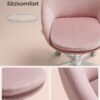 SONGMICS Homeoffice Chair Velvet Swivel Chair Desk Chair Foam Padding Height Adjustable Study Bedroom Pastel Pink OBG020R02 - Billede 5