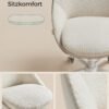 Make-up stol, kontorstol, skumpolstring, højdejusterbar, Cappuccino Beige/Cloud White - Billede 6