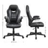 SONGMICS Office Chair, Ergonomic Desk Chair, Computer Chair, Height-Adjustable, 150 kg, PU Leather, Home Office, Black / Grey OBG064B03 - Billede 7