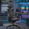 SONGMICS Gaming Armchair, EVOGAMER Chair, Office Chair, Imitation Carbon Fiber, with Adjustable Headrest and Armrests, Reclining Backrest, Capacity 150 kg, Ink Black OBG067B01 - Billede 2