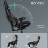 SONGMICS Gaming Armchair, EVOGAMER Chair, Office Chair, Imitation Carbon Fiber, with Adjustable Headrest and Armrests, Reclining Backrest, Capacity 150 kg, Ink Black OBG067B01 - Billede 3