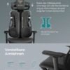 SONGMICS Gaming Armchair, EVOGAMER Chair, Office Chair, Imitation Carbon Fiber, with Adjustable Headrest and Armrests, Reclining Backrest, Capacity 150 kg, Ink Black OBG067B01 - Billede 5