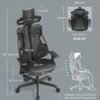 SONGMICS Gaming Armchair, EVOGAMER Chair, Office Chair, Imitation Carbon Fiber, with Adjustable Headrest and Armrests, Reclining Backrest, Capacity 150 kg, Ink Black OBG067B01 - Billede 6