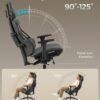 SONGMICS Gaming Chair Office Chair Height Adjustable Carbon Fibre Effect Texture Headrest Adjustable Armrests Backrest 150kg Load Capacity OBG067G01 - Billede 3