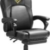 Gaming Chair Ergonomisk Computerstol med Fodstøtte, Kontordrejestol, Ink Black