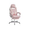 SONGMICS Office Chair, Gaming Chair, Adjustable, Telescopic Footrest, Rocker Mechanism, Headrest, Lumbar Support, Load 150 kg, Candy Pink and Cream White OBG073P01