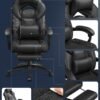 Gamingstol, Kontorstol med Fodstøtte, Skrivebordsstol, Ergonomisk Design, Lændestøtte, Sort - Billede 2
