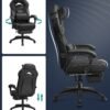 Gamingstol, Kontorstol med Fodstøtte, Skrivebordsstol, Ergonomisk Design, Lændestøtte, Sort - Billede 4