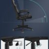 SONGMICS Racing Sport Office Chair with Tilt Function Computer Desk Swivel Chair PU Black OBG38BK - Billede 4