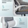 SONGMICS Office Chair, Desk Chair, Ergonomic, Folding Armrests, High Backrest, Mesh Chair with Lumbar Support and Adjustable Headrest, Rocking Function, Dove Grey OBN040G01 - Billede 3