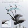 SONGMICS Office Chair, Ergonomic Adjustable Canvas Chair, Reclining Backrest, Front or Rear Adjustable Seat, 4D Armrests, Lumbar Support, Capacity 150kg, Dove Grey OBN065G01 - Billede 6