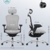 SONGMICS Office Chair, Ergonomic Adjustable Canvas Chair, Reclining Backrest, Front or Rear Adjustable Seat, 4D Armrests, Lumbar Support, Capacity 150kg, Dove Grey OBN065G01 - Billede 7
