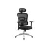 SONGMICS Ergonomic Office Chair, High Back Office Chair, Canvas Seat, Lumbar Support, Height Adjustable, 3D Headrest, Adjustable Armrests, Ink Black OBN070B01