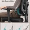SONGMICS Ergonomic Office Chair, High Back Office Chair, Canvas Seat, Lumbar Support, Height Adjustable, 3D Headrest, Adjustable Armrests, Ink Black OBN070B01 - Billede 3