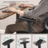 SONGMICS Ergonomic Office Chair, High Back Office Chair, Canvas Seat, Lumbar Support, Height Adjustable, 3D Headrest, Adjustable Armrests, Ink Black OBN070B01 - Billede 7