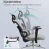 Justerbar kontorstol med fleksible ryglæn og armlæn til ergonomisk komfort.