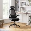 Kontorstol, Computerstol, Ergonomisk Stol, Justerbare Armlæn og Nakkestøtte, Sort - Billede 2