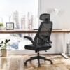 Kontorstol, Computerstol, Ergonomisk Stol, Justerbare Armlæn og Nakkestøtte, Sort - Billede 3