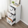 VASAGLE 3-Drawer Office Pedestal, Document Storage Unit, Printer Stand, 3 Lockable Drawers, Adjustable Hanging Rail, for A4 Files, Cloud White OFC055W14 - Billede 3