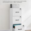 VASAGLE 3-Drawer Office Pedestal, Document Storage Unit, Printer Stand, 3 Lockable Drawers, Adjustable Hanging Rail, for A4 Files, Cloud White OFC055W14 - Billede 5