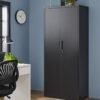 SONGMICS OMC015B01 Steel Office Storage Cabinet with 4 Shelves Double Doors Lock Tool Cabinet Adjustable Shelves for Garage Office Black - Billede 2
