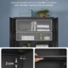 SONGMICS OMC015B01 Steel Office Storage Cabinet with 4 Shelves Double Doors Lock Tool Cabinet Adjustable Shelves for Garage Office Black - Billede 5