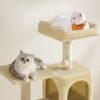 Kradsetræ Højde 143 cm Legetårn til Katte med 4 Kradsetræer, Multi-Level, Beige - Billede 4