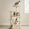 Kradsetræ Højde 143 cm Legetårn til Katte med 4 Kradsetræer, Multi-Level, Beige - Billede 6
