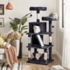 FEANDREA PCT163G01 Cat Scratching Post with 2 Caves 155 cm Smoke Grey - Billede 2