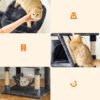 FEANDREA PCT163G01 Cat Scratching Post with 2 Caves 155 cm Smoke Grey - Billede 4