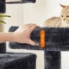 FEANDREA PCT163G01 Cat Scratching Post with 2 Caves 155 cm Smoke Grey - Billede 5