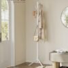 VASAGLE Coat Rack Solid Wood Coat Rack Tree Shape 8 Hooks 3 Adjustable Heights for Clothes Hat Bag Living Room Bedroom Office Cappuccino Beige RCR004K01 - Billede 2
