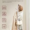 VASAGLE Portemanteau, Portant à Vêtements en Bois, Support sur Pieds avec 8 Crochets, 3 Hauteurs, pour Manteaux, Chapeaux, Sacs, pour Entrée, Couloir, Bois d'Hévéa, Beige Cappuccino RCR010K01 - Billede 7
