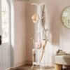 SONGMICS Coat Rack Freestanding, Coat Stand with Umbrella Holder, 12 Hooks, Metal, 175 cm Tall, for Entryway, Hallway, Living Room, Bedroom, Pearl White RCR011W01 - Billede 2