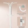 SONGMICS Coat Rack Freestanding, Coat Stand with Umbrella Holder, 12 Hooks, Metal, 175 cm Tall, for Entryway, Hallway, Living Room, Bedroom, Pearl White RCR011W01 - Billede 5