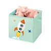 SONGMICS Storage Boxes, Set of 3, Toy Organiser Boxes, Foldable Storage Cubes with Two Handles, for Kid’s Room, Playroom, Bedroom, 30 x 30 x 30 cm, Space Theme, Green RFB001G03 - Billede 5