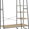 Tøjstativ, 45 x 120 x 160 cm, garderobestang, skostang, åben garderobe, turkisbrun matsort - Billede 2