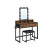 Make-up bord med spejl og belysning i industriel stil.