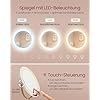 Elegant makeup bord med tre skuffer og tri-fold spejl i rustik stil.