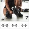 SONGMICS Set of 1 Cast Iron Dumbbells, Adjustable for Men Women Workout, Steel Grip, Fitness Training, Weight Lifting, Home Gym, Black